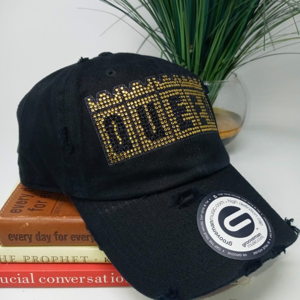 "Queen" Adjustable Twill Distressed Cap